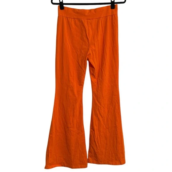 🌻 SHEIN Bright Orange Flare Leg Leggings - Picture 4 of 5